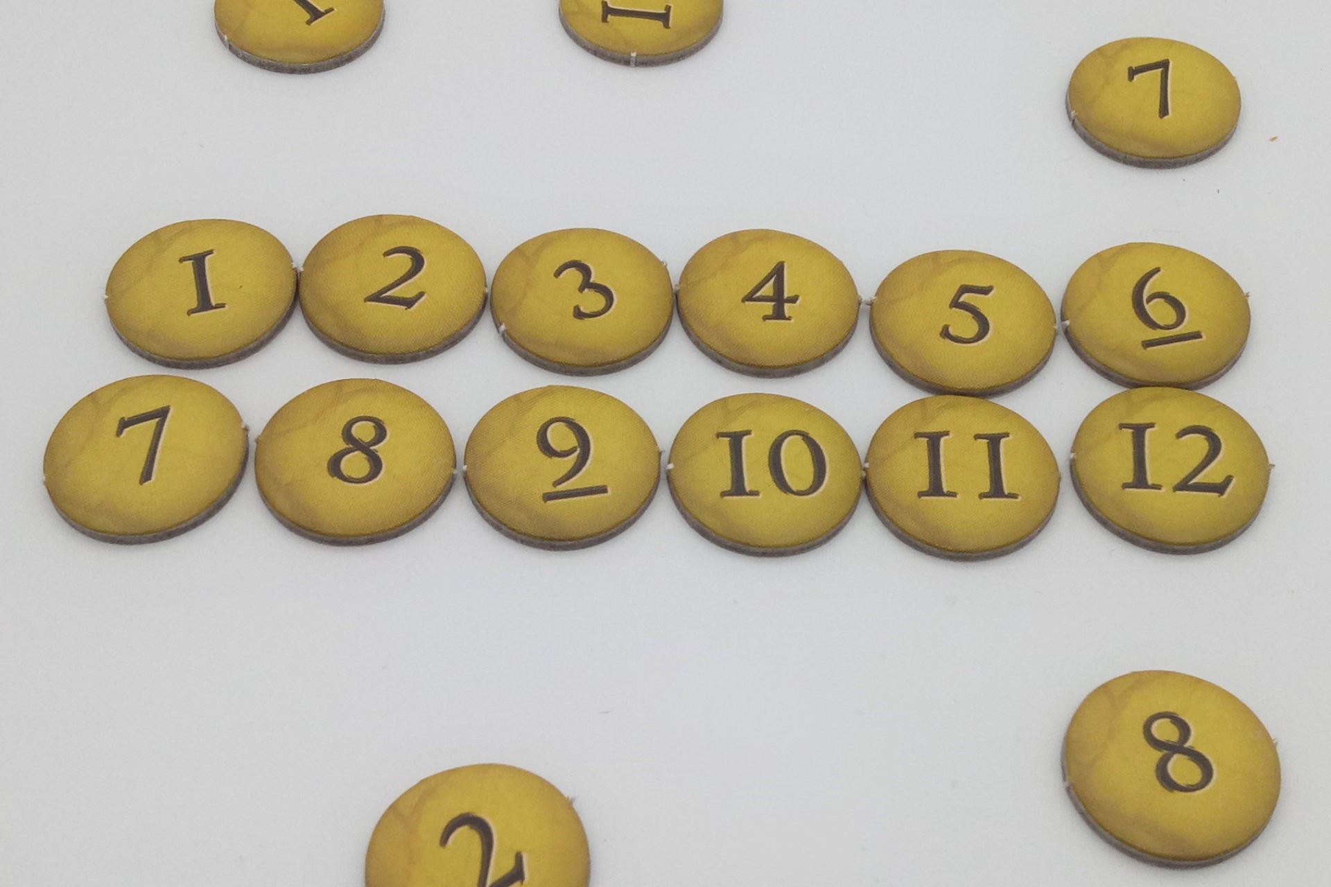 Zahlenchips (Set für CATAN Basisspiel)