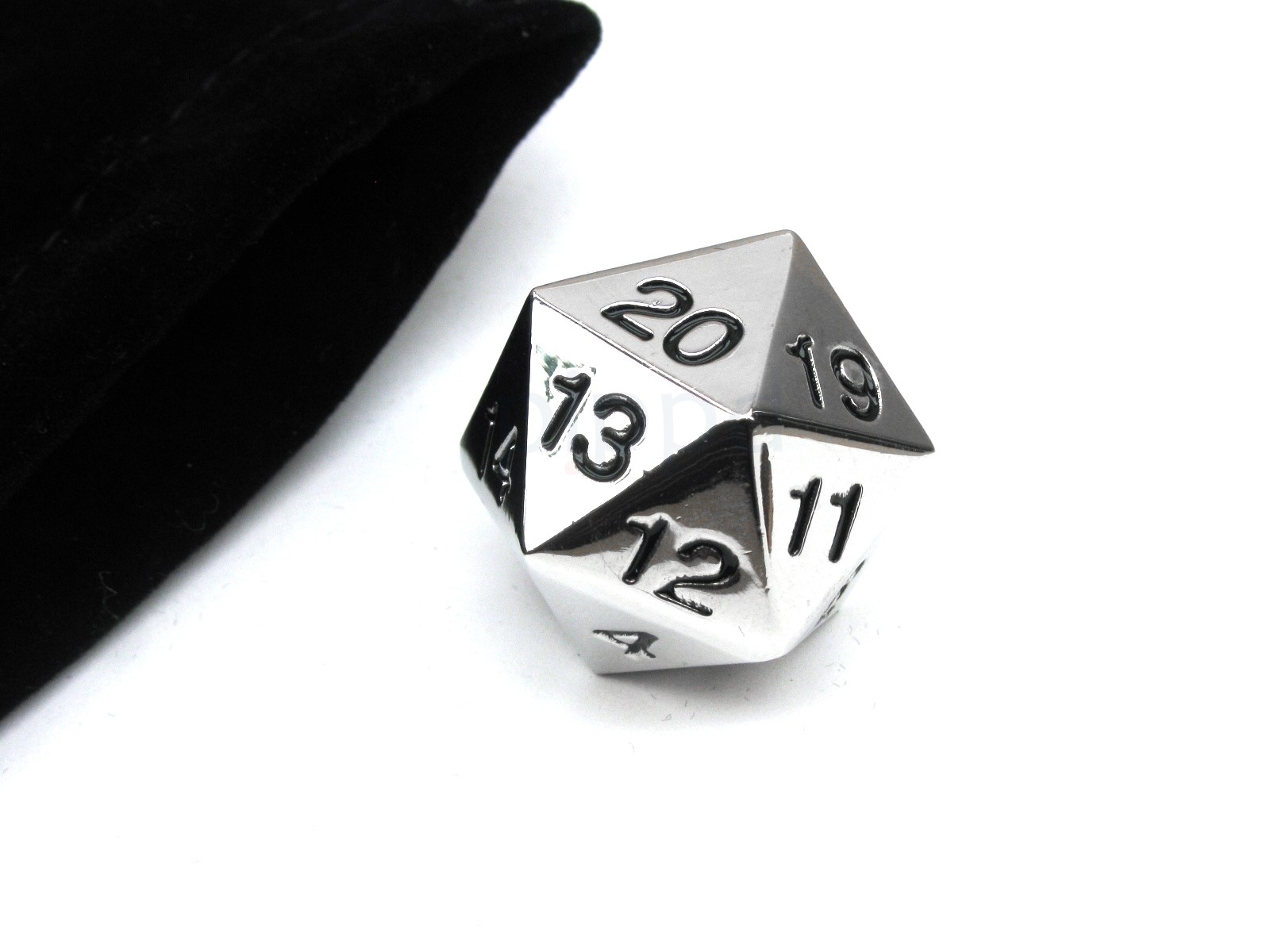 Metal Würfel 22mm D20+Bag