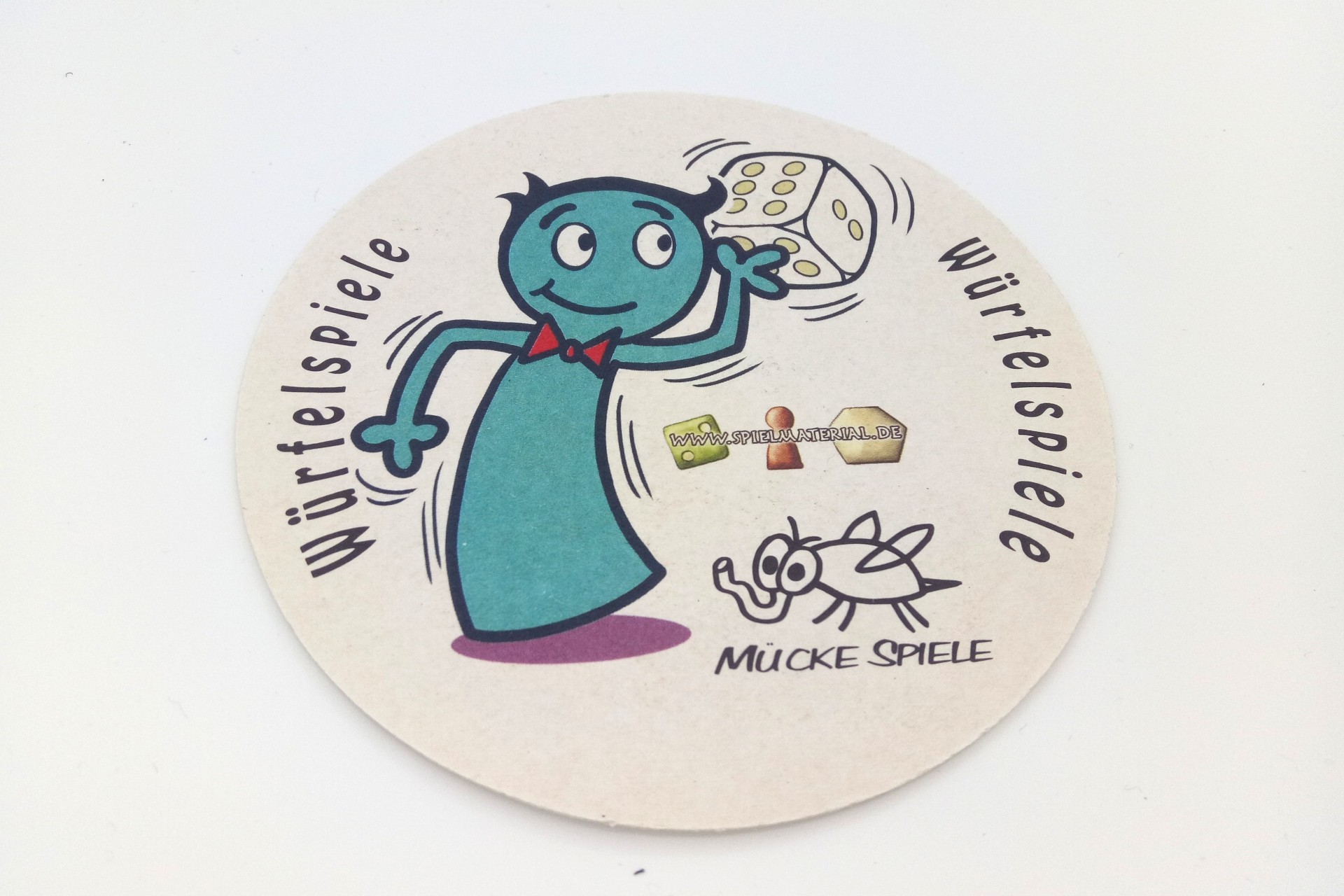 Bierdeckel rund mit Motiv Würfelspiele