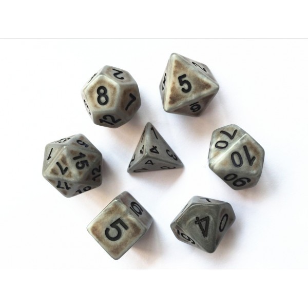 Set Antik-Würfel silber