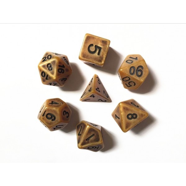 Set Antik-Würfel gold