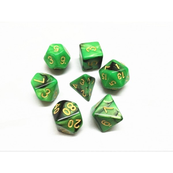 Set zweifarbige Würfel grün-schwarz