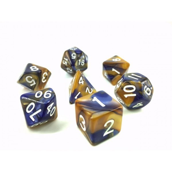 (Dark blue+ Gold) Blend color dice set