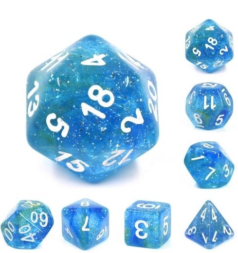 (Blue + Yellow) Galaxy dice set