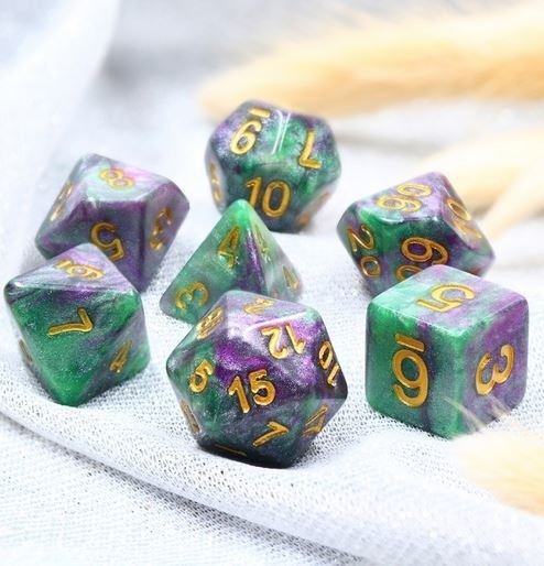 King Cake Galaxy dice set
