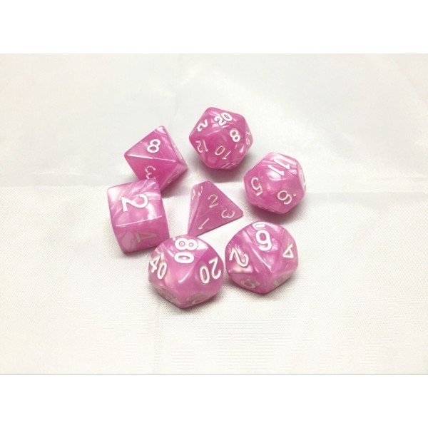 Pink pearl dice set