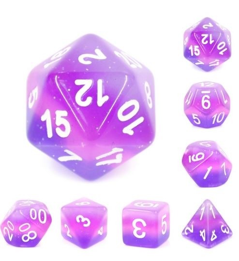 Set Purple transparent layer dice
