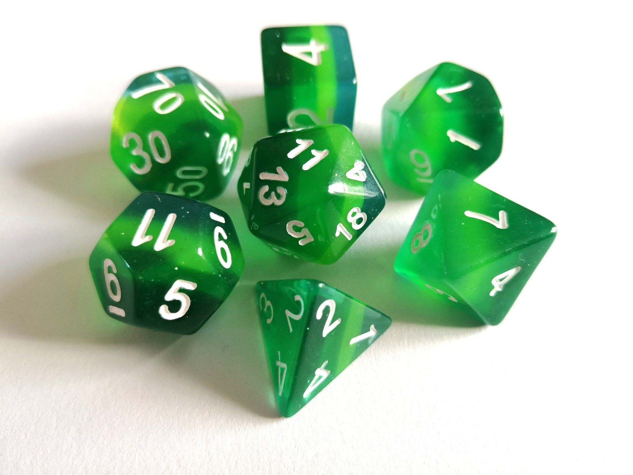 Special dice set 3 Shades of Green