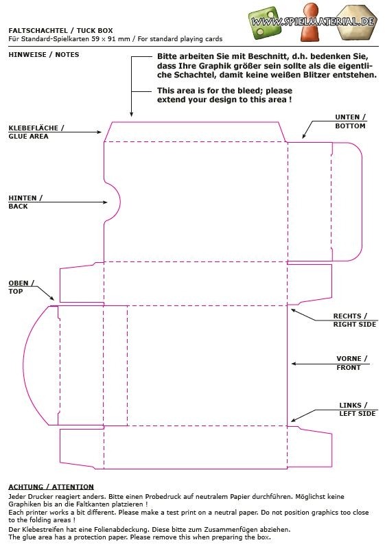 Faltschachtel auf Trägerpapier doppelt