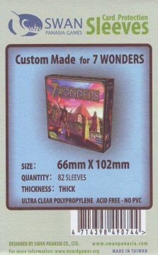 Kartenhüllen (Sleeves) für Spielkartenkarten 65x100 mm 85 Stück (7 Wonders)