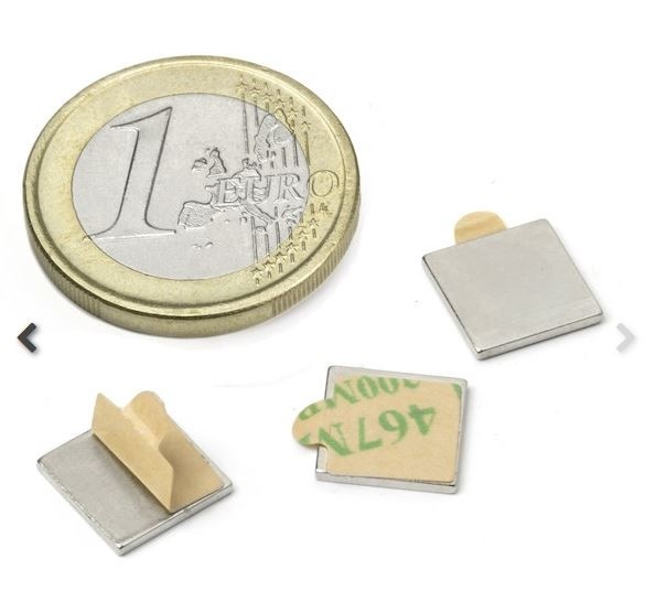 Quadermagnet selbstklebend Ø 10x10 mm Neodym N35 - hält 500 g
