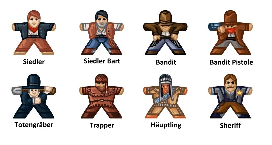 Aufkleber für Meeples - Wilder Westen