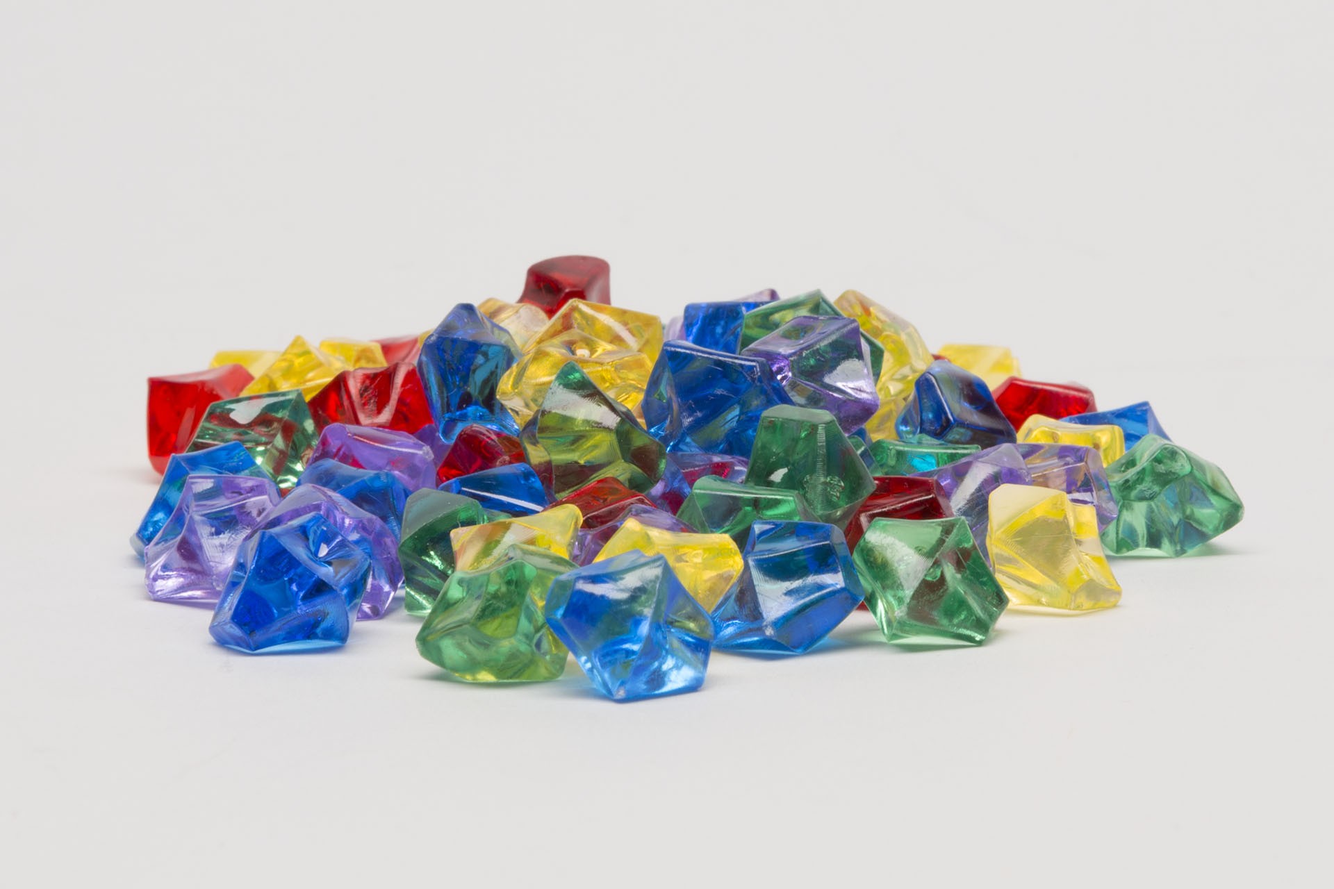 Set 75 Kristallsteine / Edelsteine in 5 Farben