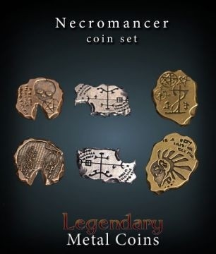 Set Metallmünzen groß Nekromant