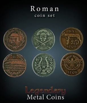 Set Metallmünzen groß Rom