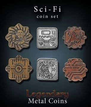 Set Metallmünzen groß Sci-Fi