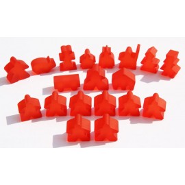 Carcassonne matt-transparente Meeples - Komplettset