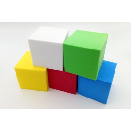Schaumstoffwürfel, Farbig Blanko 50 mm