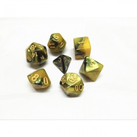 (Black+yellow) blend color dice set