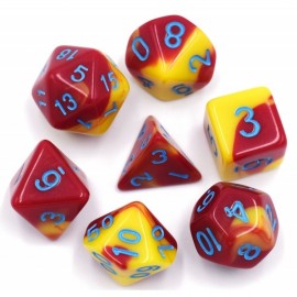 (Red+Yellow) Blue font Blend dice set
