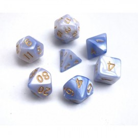 (Light blue+white) Blend color dice set 