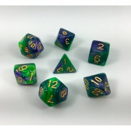 (Green+purple) Blend color dice set