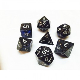 Blue glitter dice set