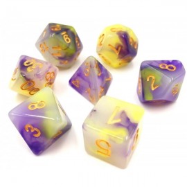Würfelset (Yellow+Purple) Jade dice set