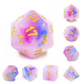 Würfelset (Dark blue+purple) Jade dice set