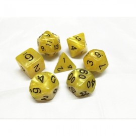 Yellow (Black font) pearl dice 