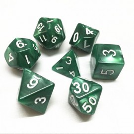 Green pearl dice set