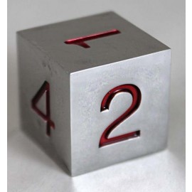 Metal Würfel D6 20mm rote Zahlen