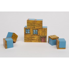 Set Würfel aus Kunststoff mit Aufdruck