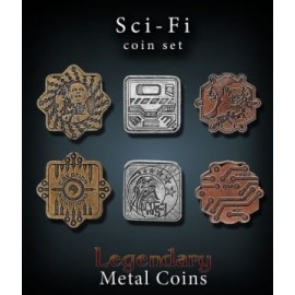 Set Metallmünzen groß Sci-Fi
