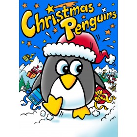 Weihnachtspinguine (Kerasin-S - Gips) - handbemalt (DEU/ENG)