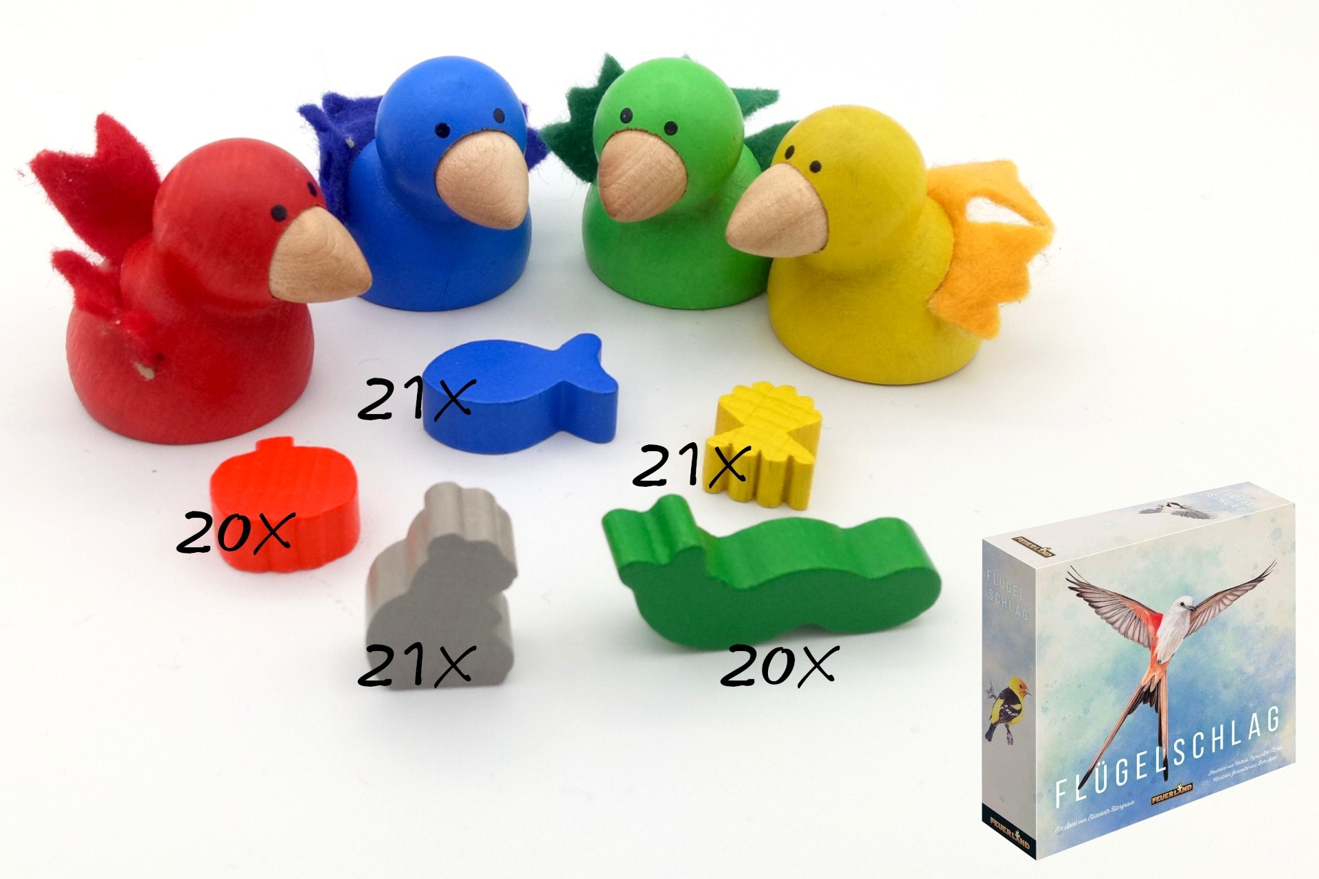 Wingspan - wooden parts for counters