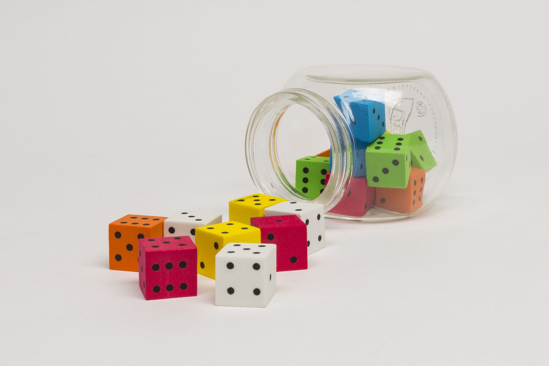 Bonbon glass - with foam dice