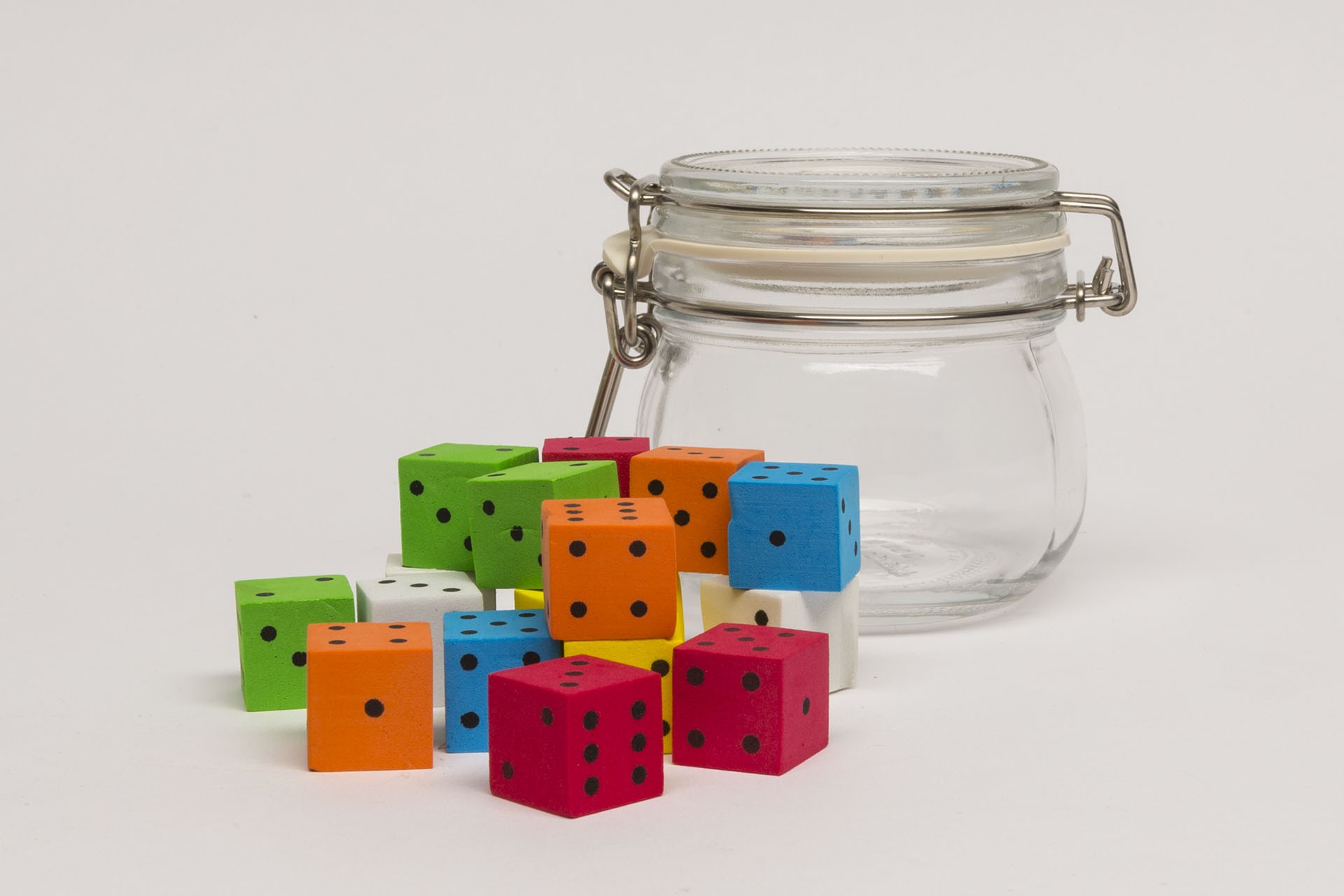 Bonbon glass - with foam dice