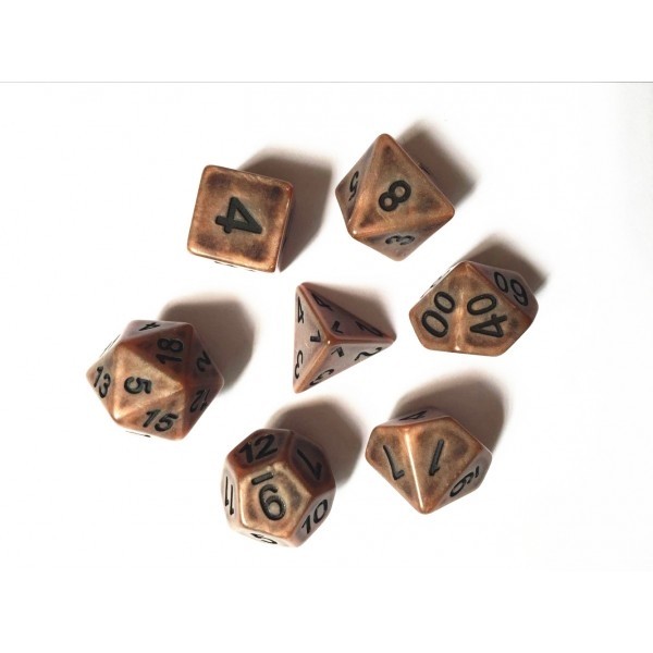 Copper Ancient dice set