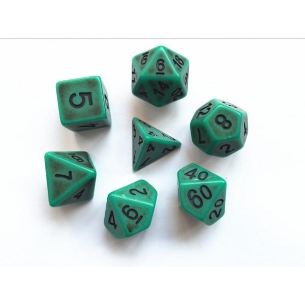 Green Ancient dice set