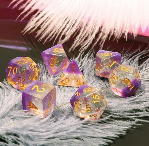 Dice set Violet Sunset 