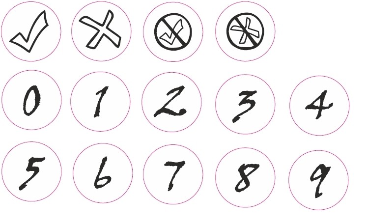 Sticker 14mm "Numbers"