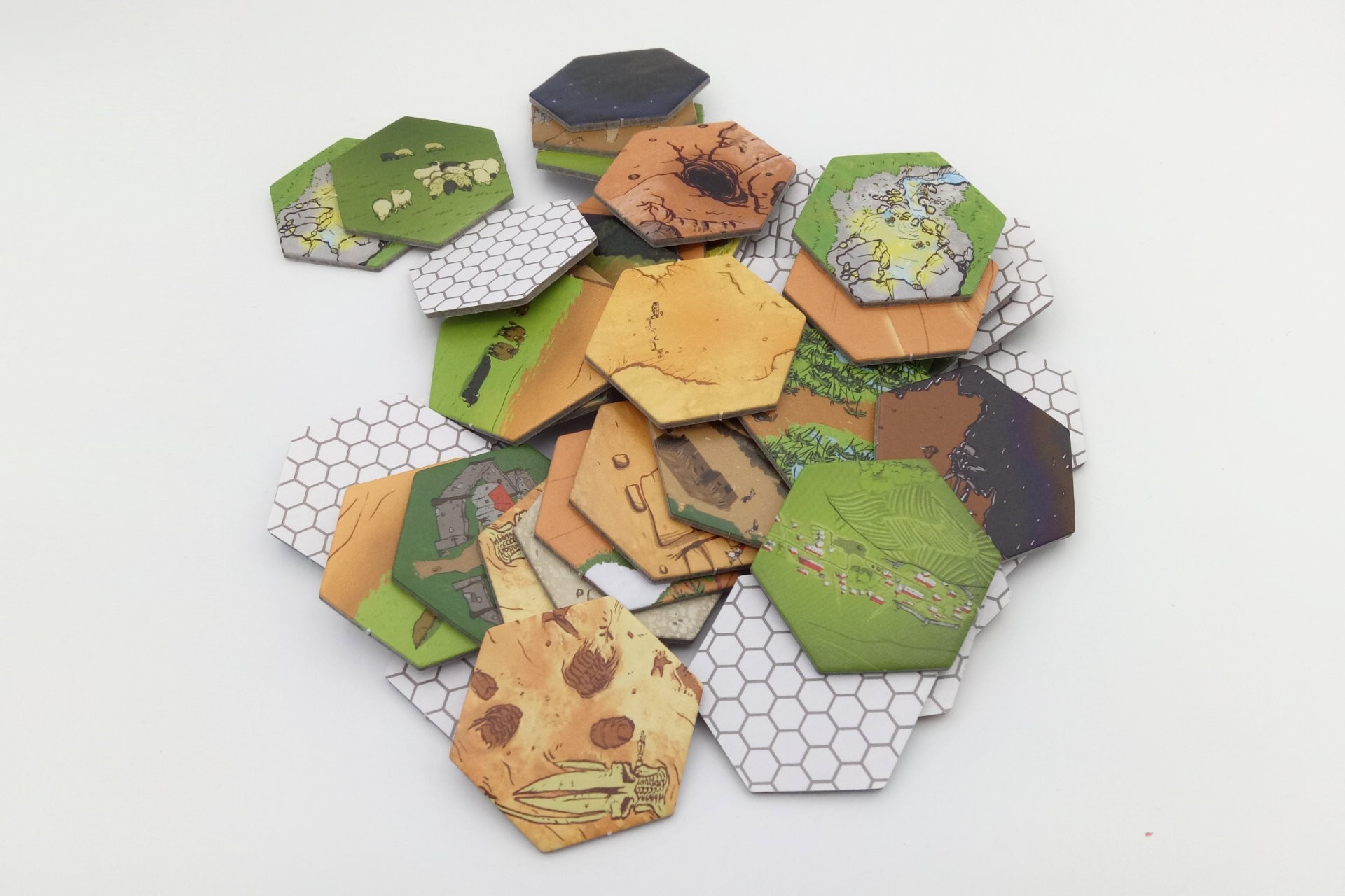 landscape counters hexagonal small