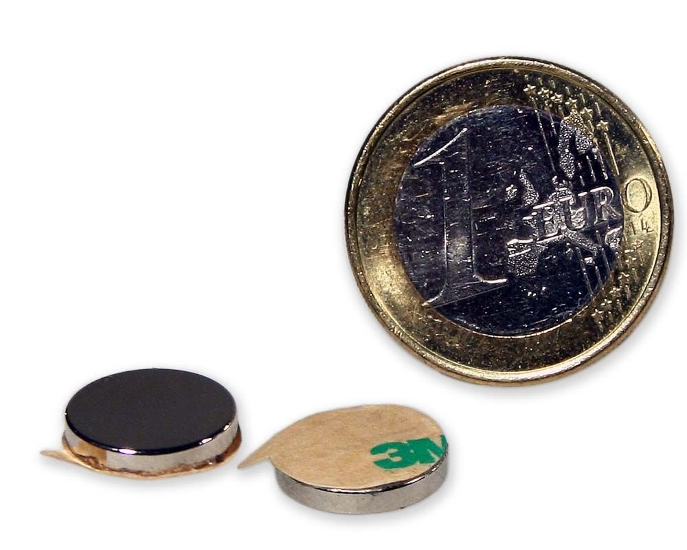 Magnetic disc, self-adh. Ø 12,0 x 2,0 mm Neodym