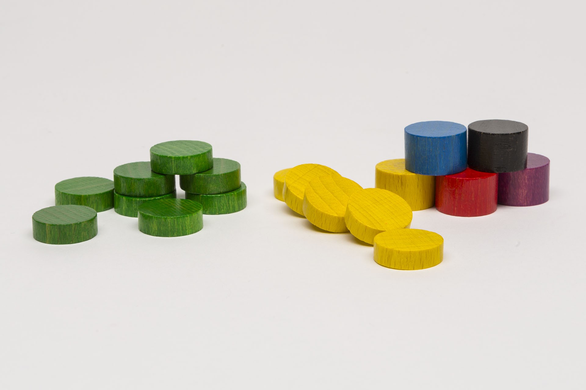 Set wooden discs green