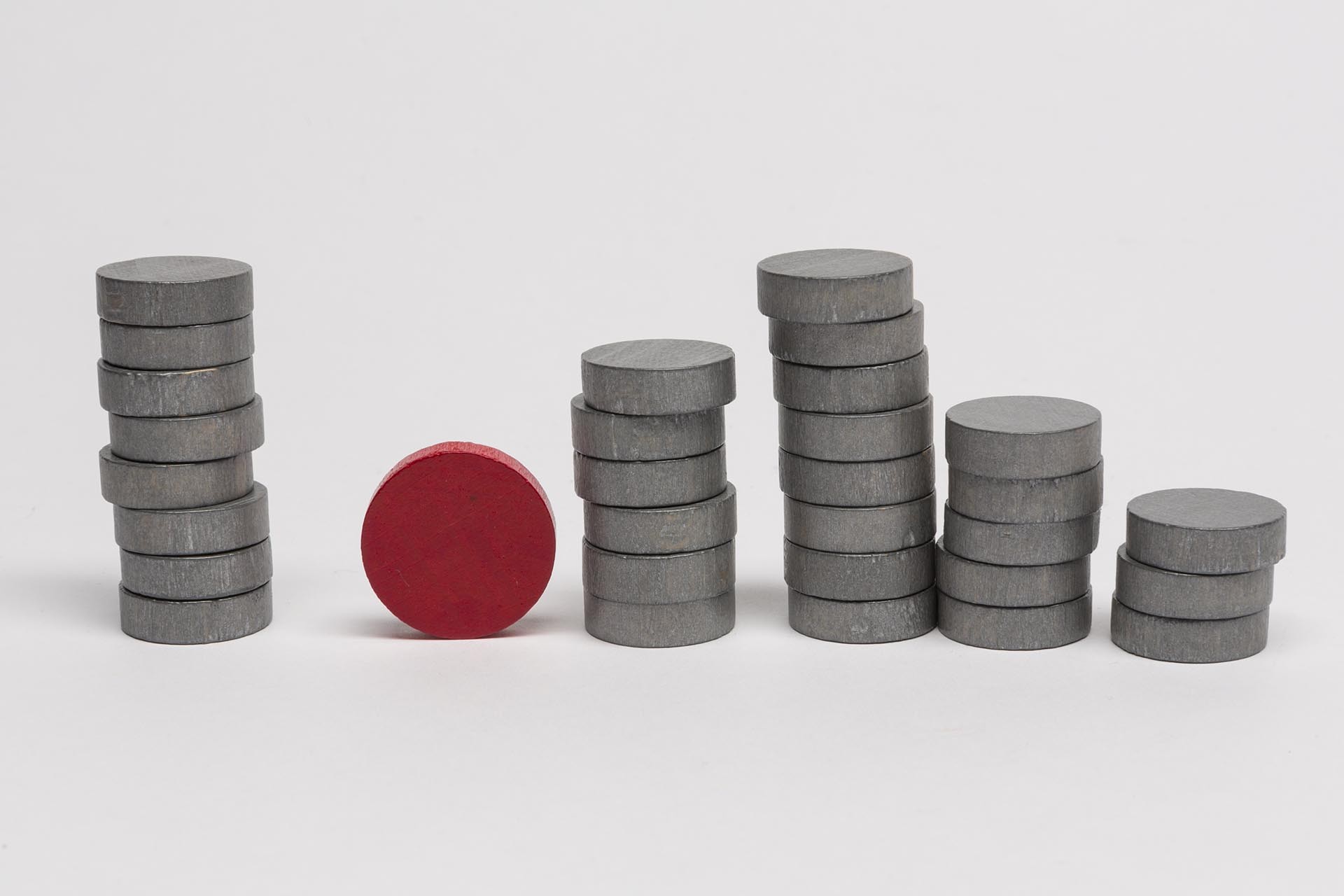 Set wooden discs silver