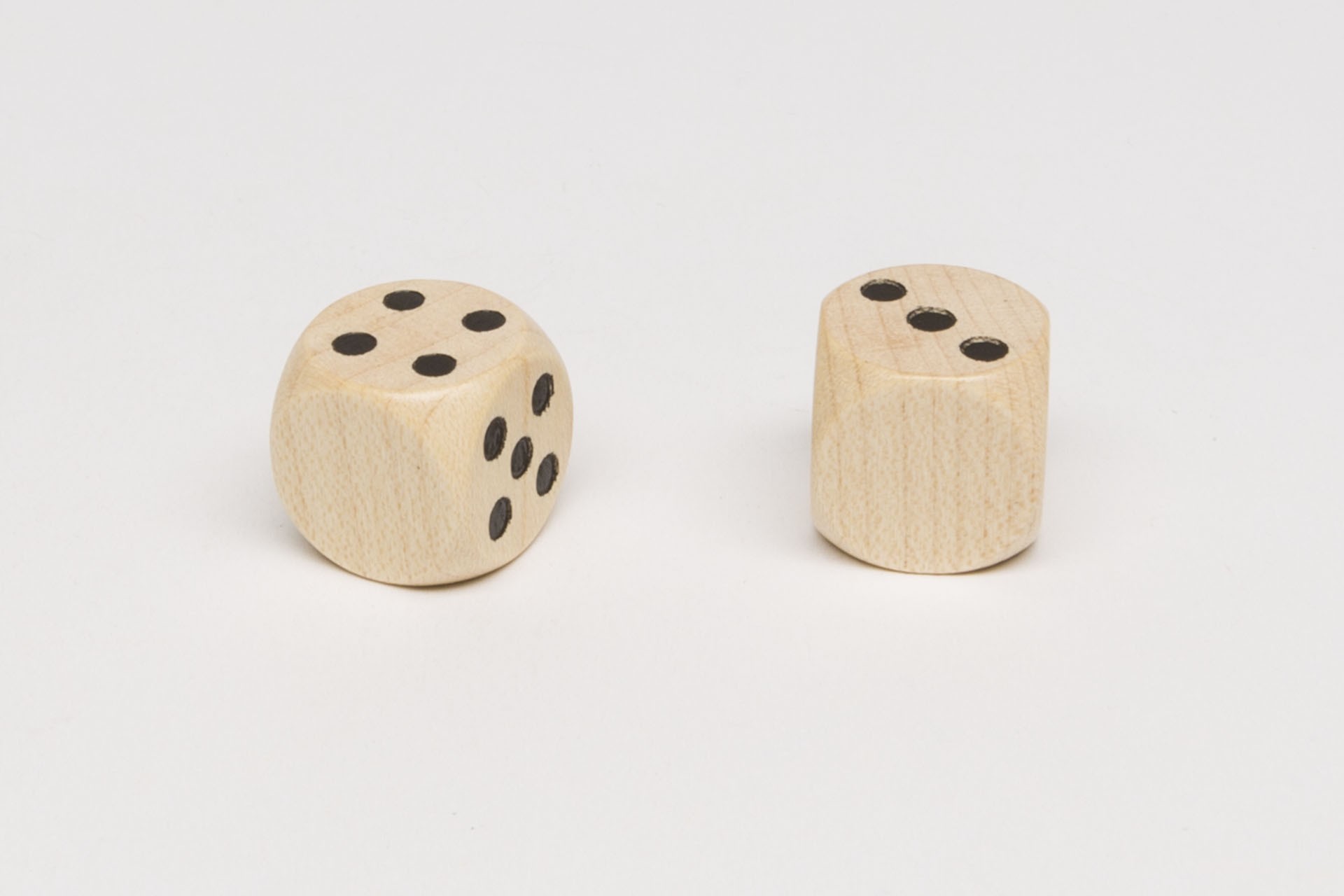Dice with one empty side