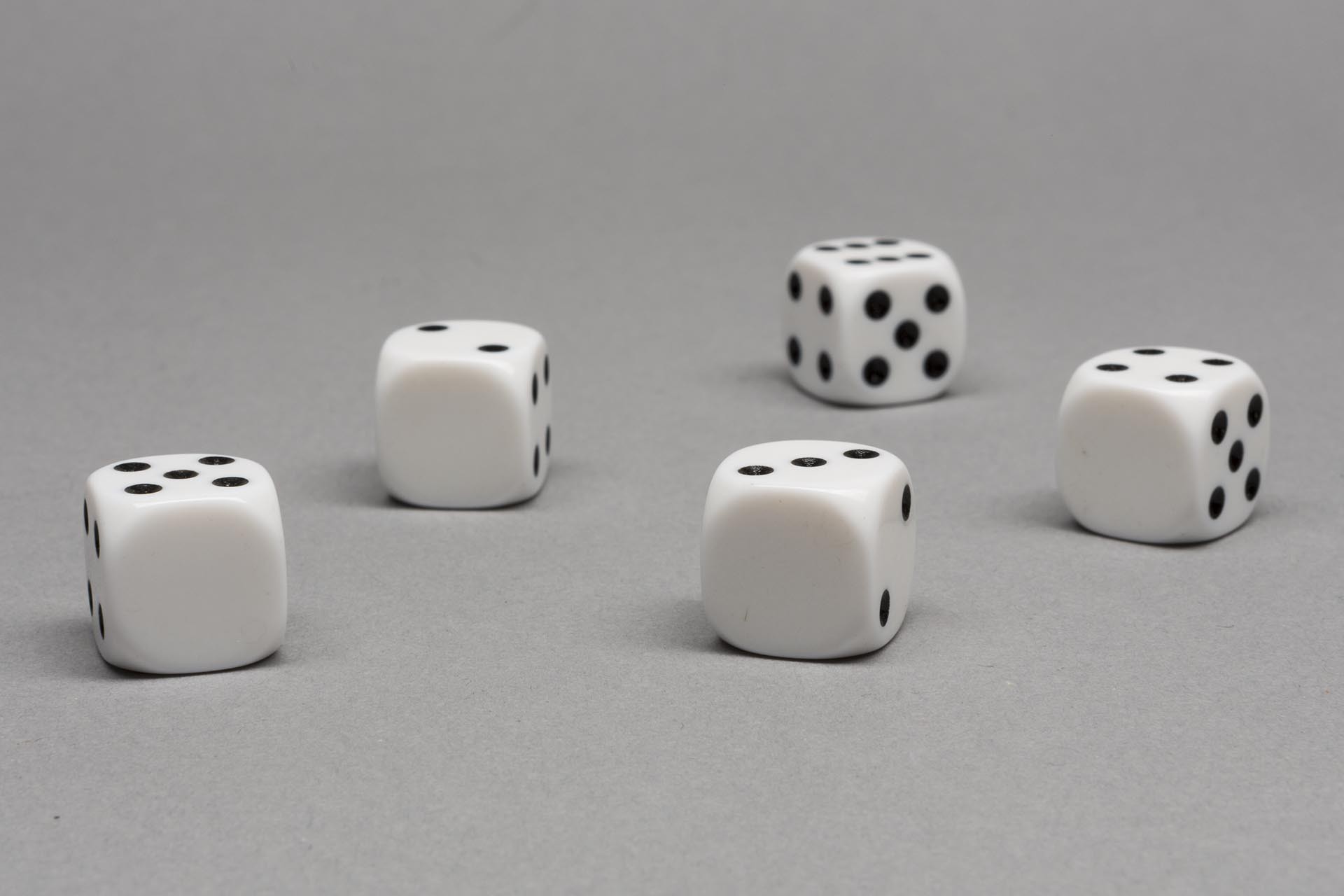 Plastic dice with one empty side