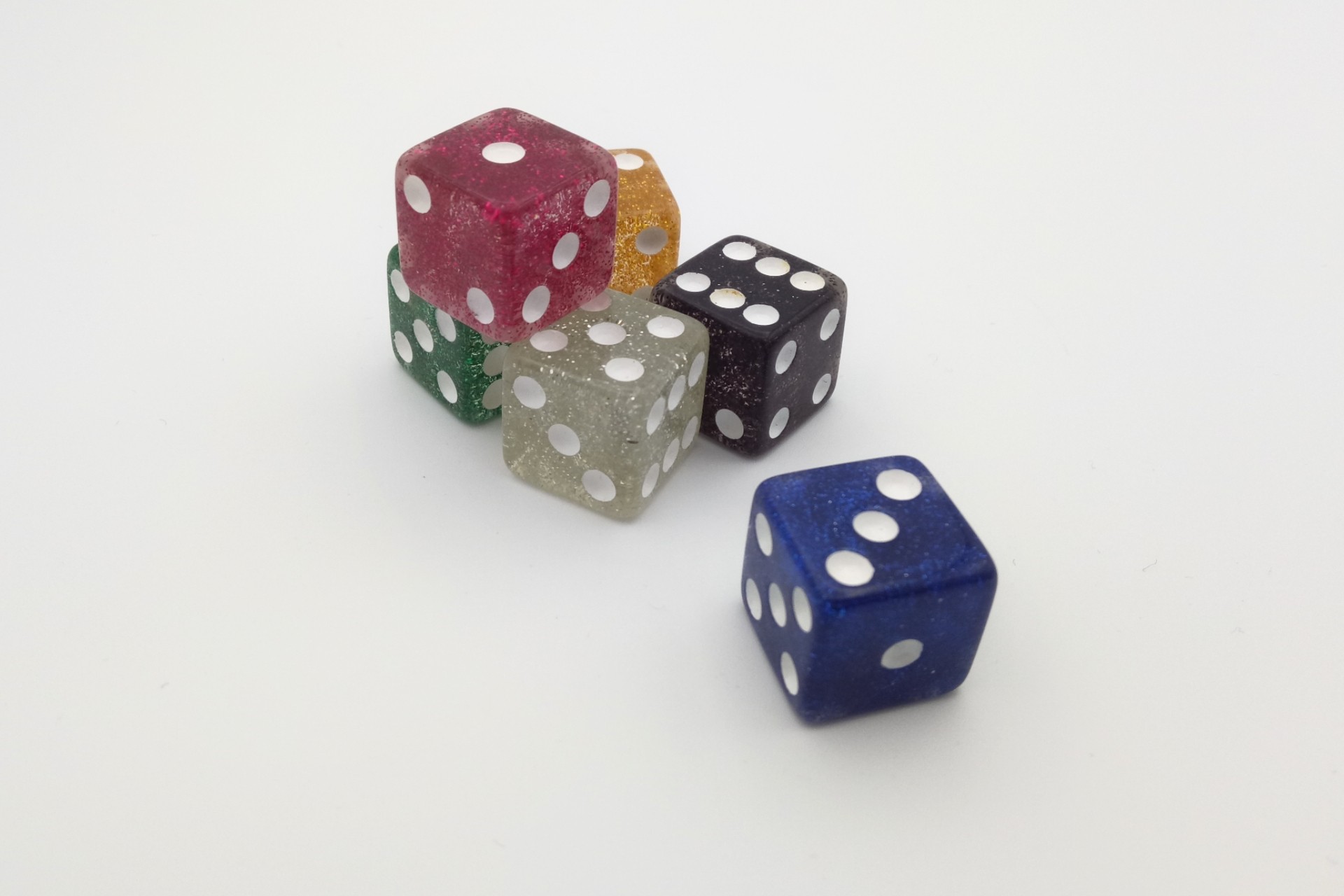 6-sided dice glitter