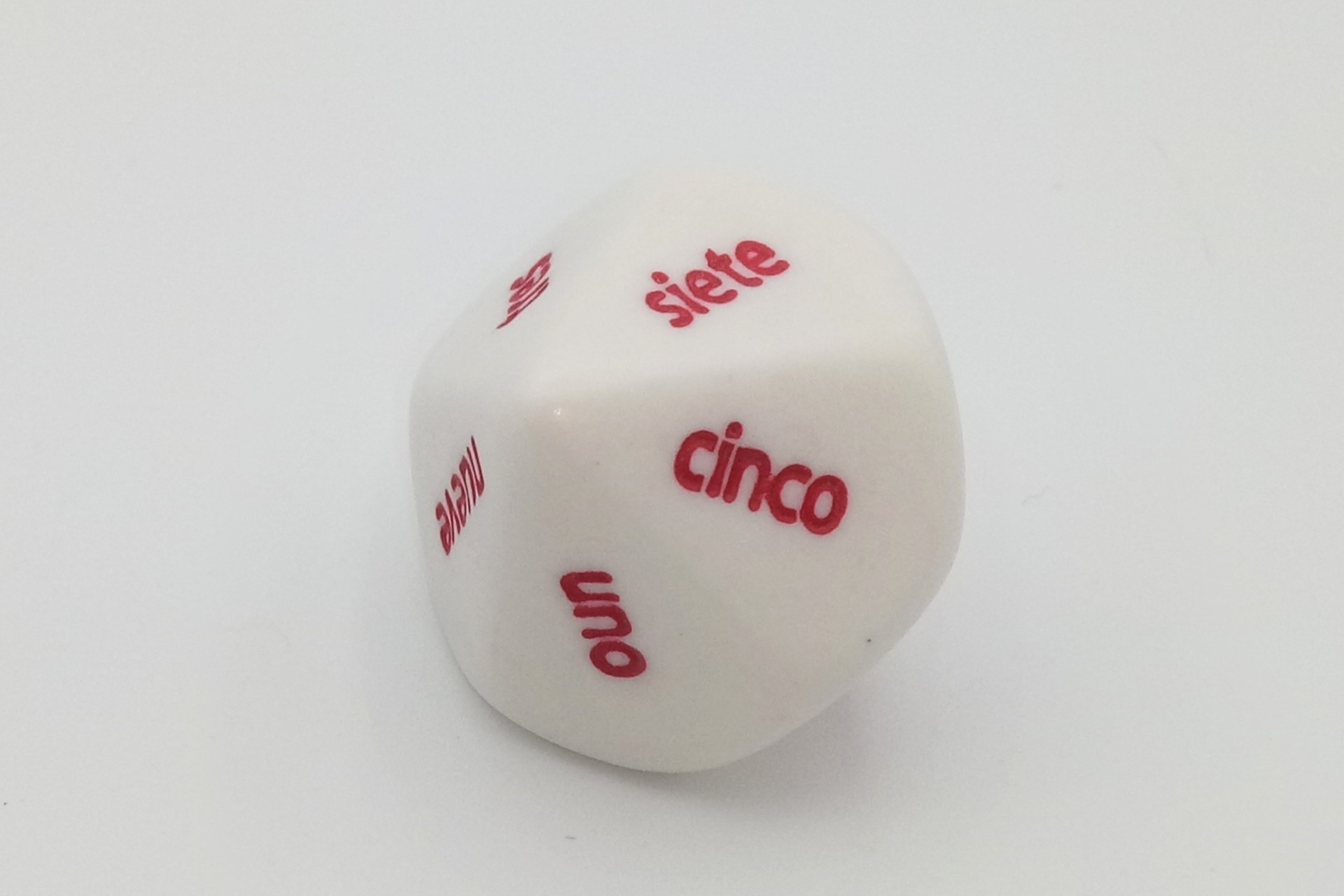 10 sided spanish word number dice 1 to 10